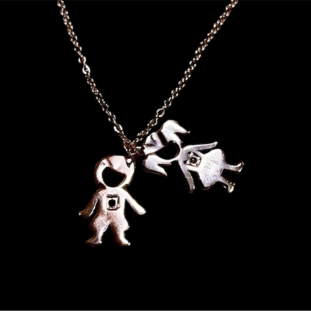 Rose Gold Over 925 Boy & Girl Necklace - Picture 2 of 3
